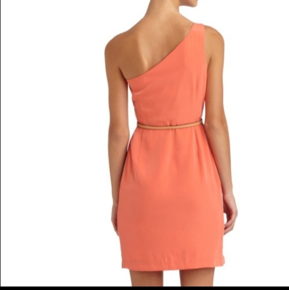 SACHIN + BABI Cantaloupe One-Shoulder Faux Wrap Dress, size 2 - Picture 11 of 11